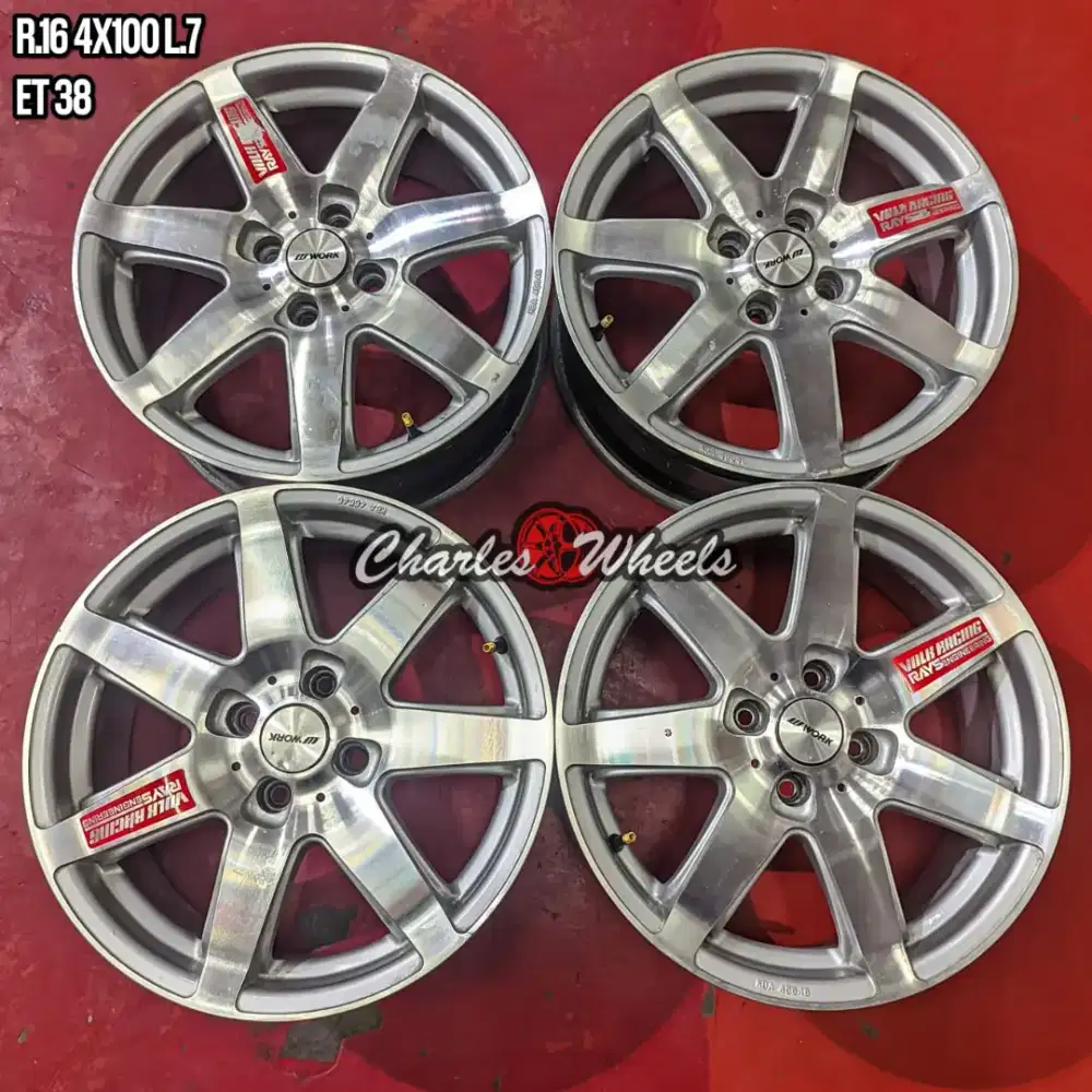 Jual velg seken r16 4x100 jazz yaris vios city dll