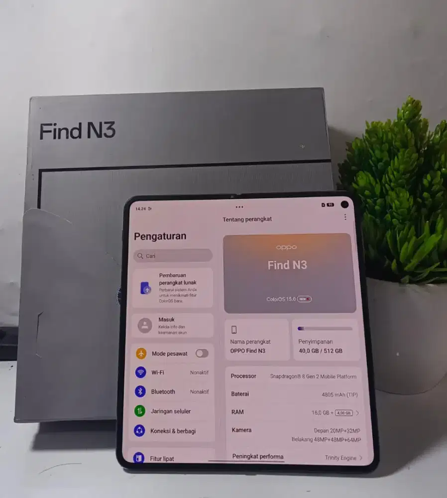 JUAL BU OPPO FIND N3 FOLD 5G RAM 16/512GB LAYAR LIPAT MULUS NOMINUS