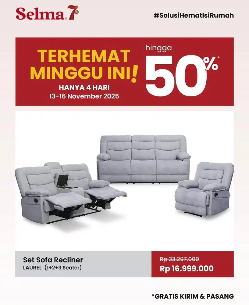 Sofa Recliner Set Harga Termurah