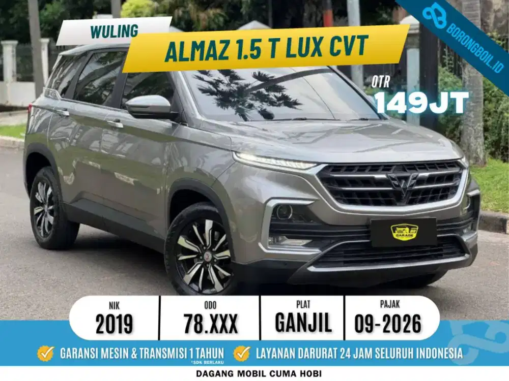 Wuling Almaz 1.5 T Lux CVT 2019 Abu-Abu Metalik 
 SIAP PAKAI