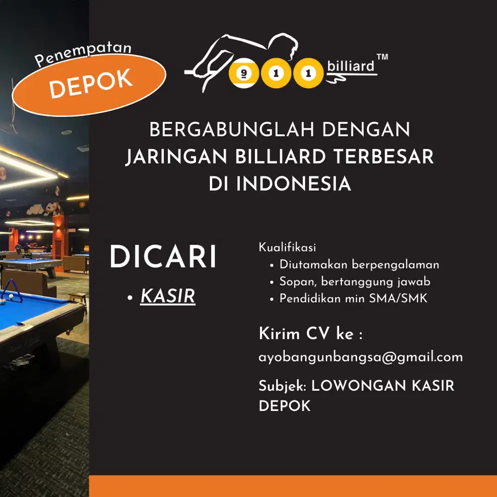 LOKER KASIR 911 DEPOK