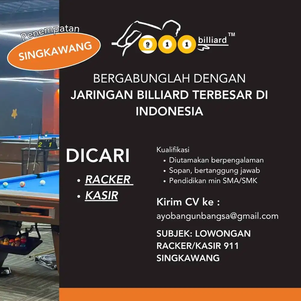 LOKER KASIR & RACKER 911 SINGKAWANG