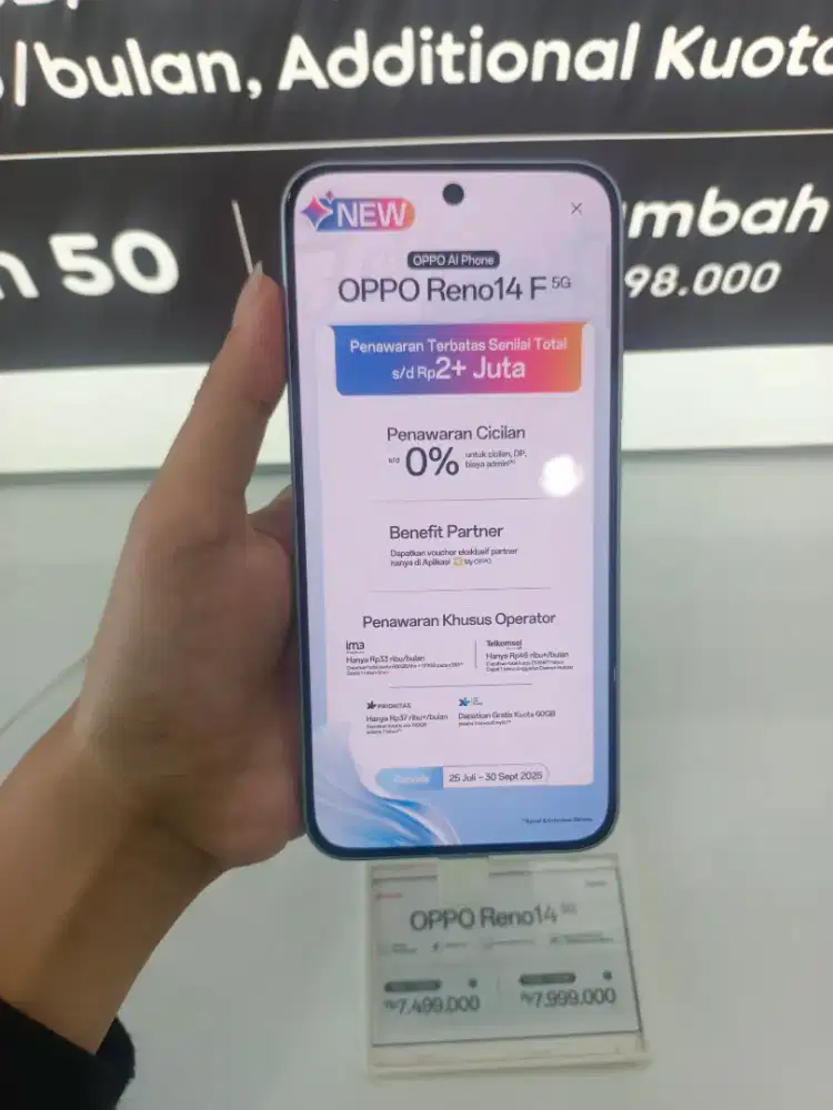 Oppo Reno 14 dgn promo FREE 2X cicilan hanya dengan INDODANA