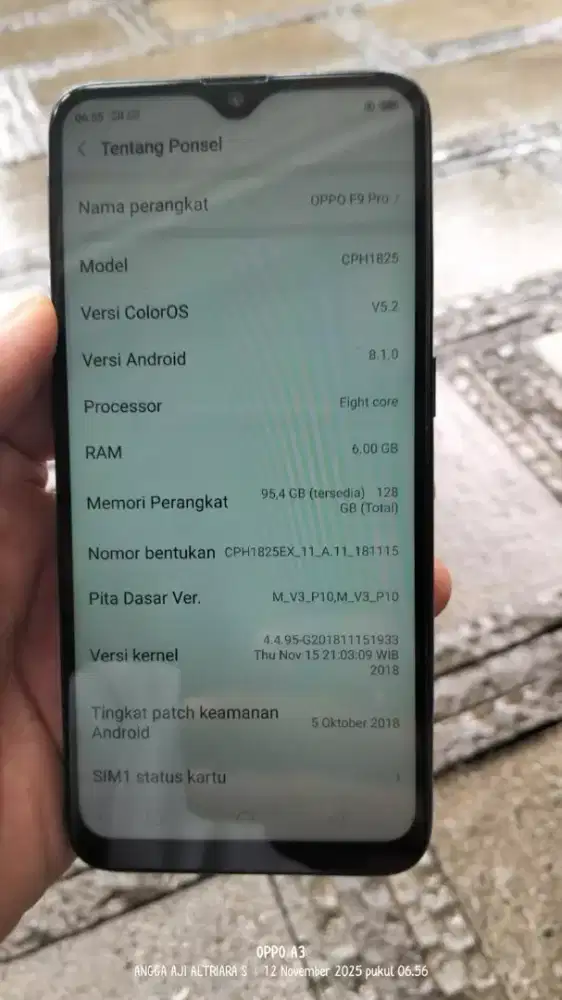 Oppo f9 pro ram 6/128 normal siap pakai