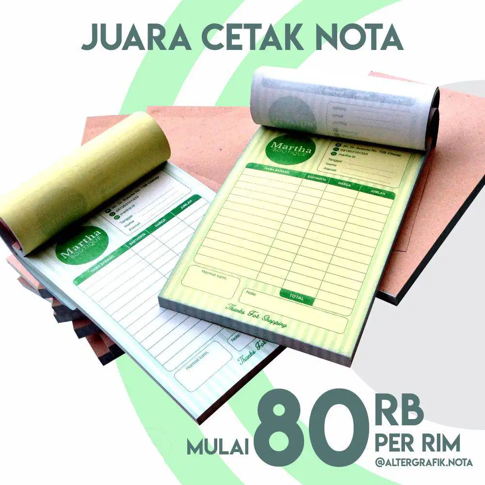 Cetak Nota Murah 80rb/rim