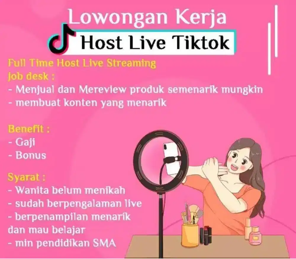 LOWONGAN HOST LIVE WANITA
