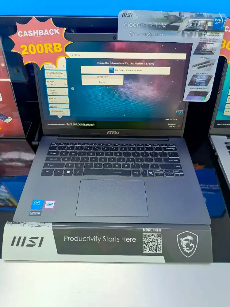 Kredit laptop MSI 14F1MG Intel core 7 tanpa DP dan ADM