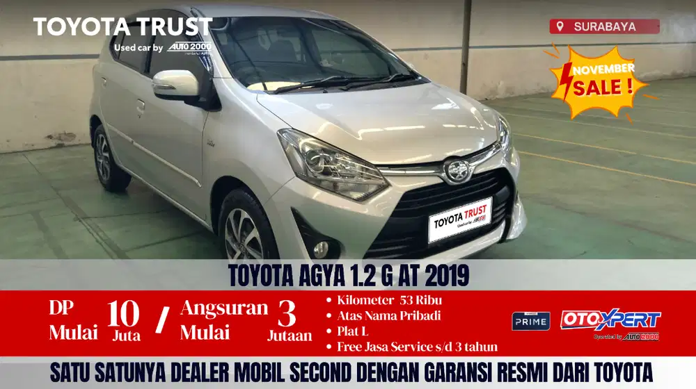 TOYOTA AGYA 1.2 G AT 2019