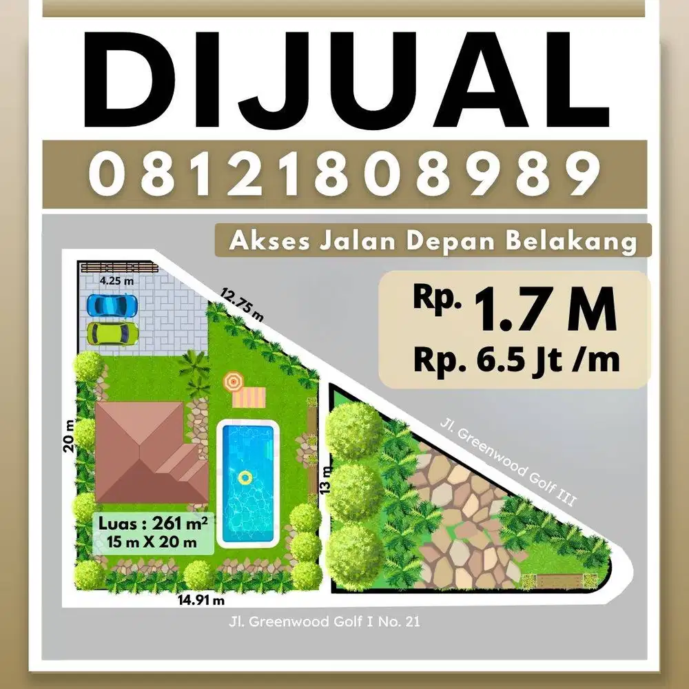 Araya Greenwood Golf Dekat Djati Lounge Samping Taman Jarang Ada