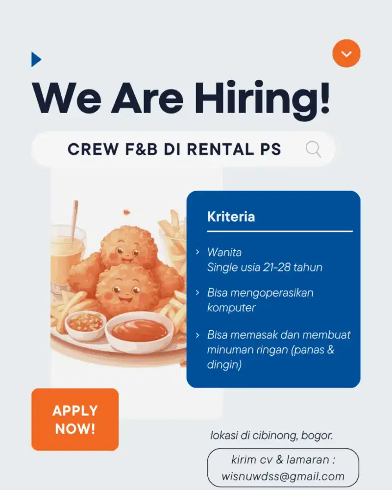 Dibutuhkan Wanita bagian fnb