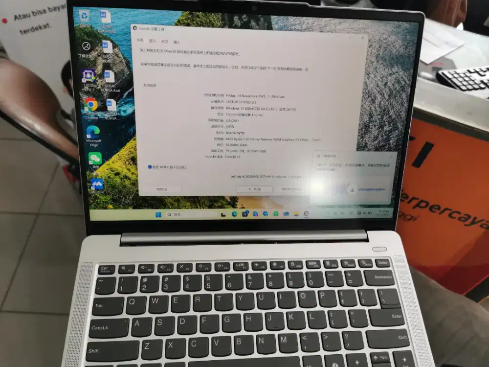 Laptop Lenovo amd ryzen 7 8745 HS amd radeon 780m ram 16 ssd 512