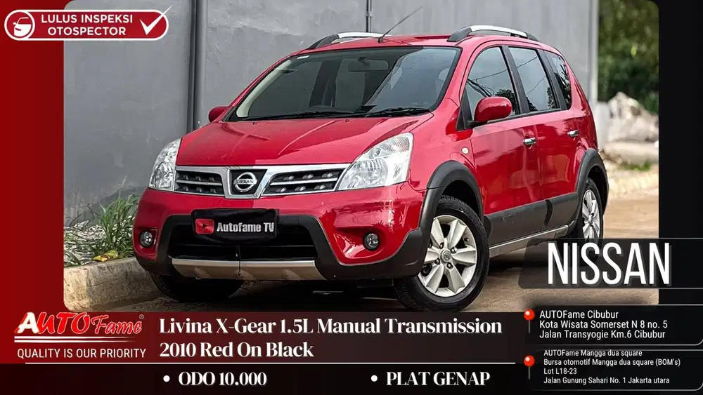 ODO 10B Nissan Livina X-Gear 1.5L Manual Transmission 2010 Red On Blac