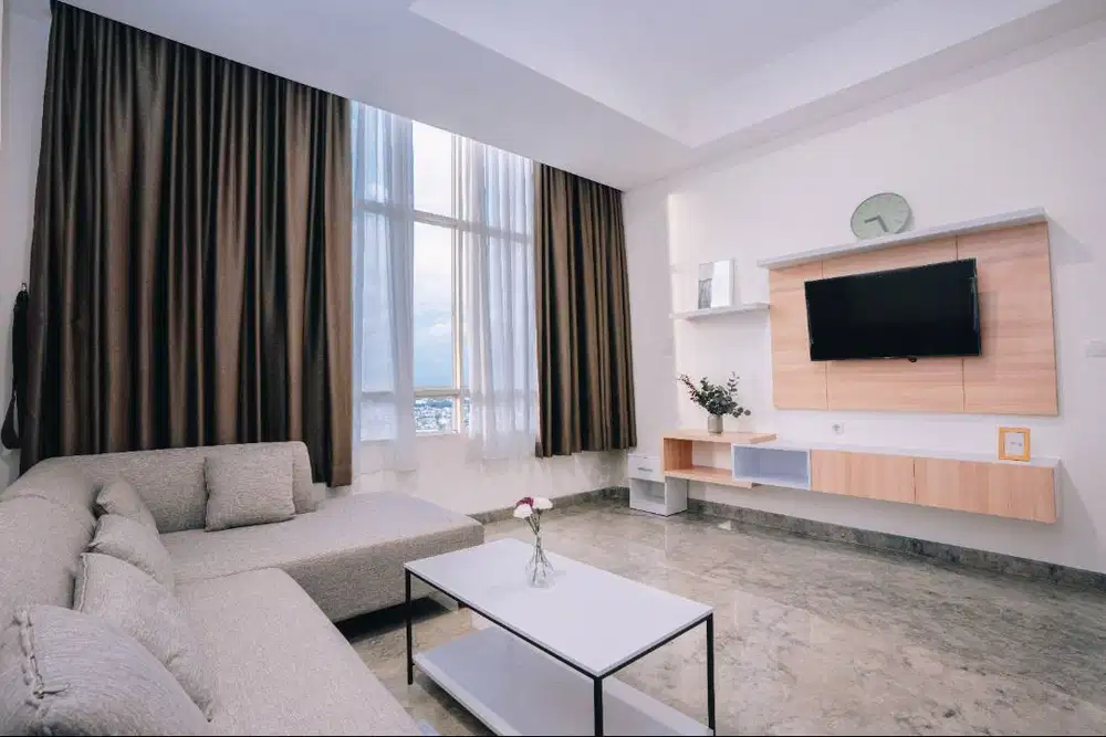Sewa Apartemen Skandinavia 2 Kamar Tidur Top Level Lt 37 Siap Huni