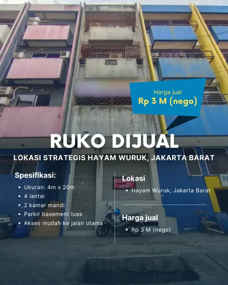 DI JUAL RUKO Lokasi Sangat Strategis