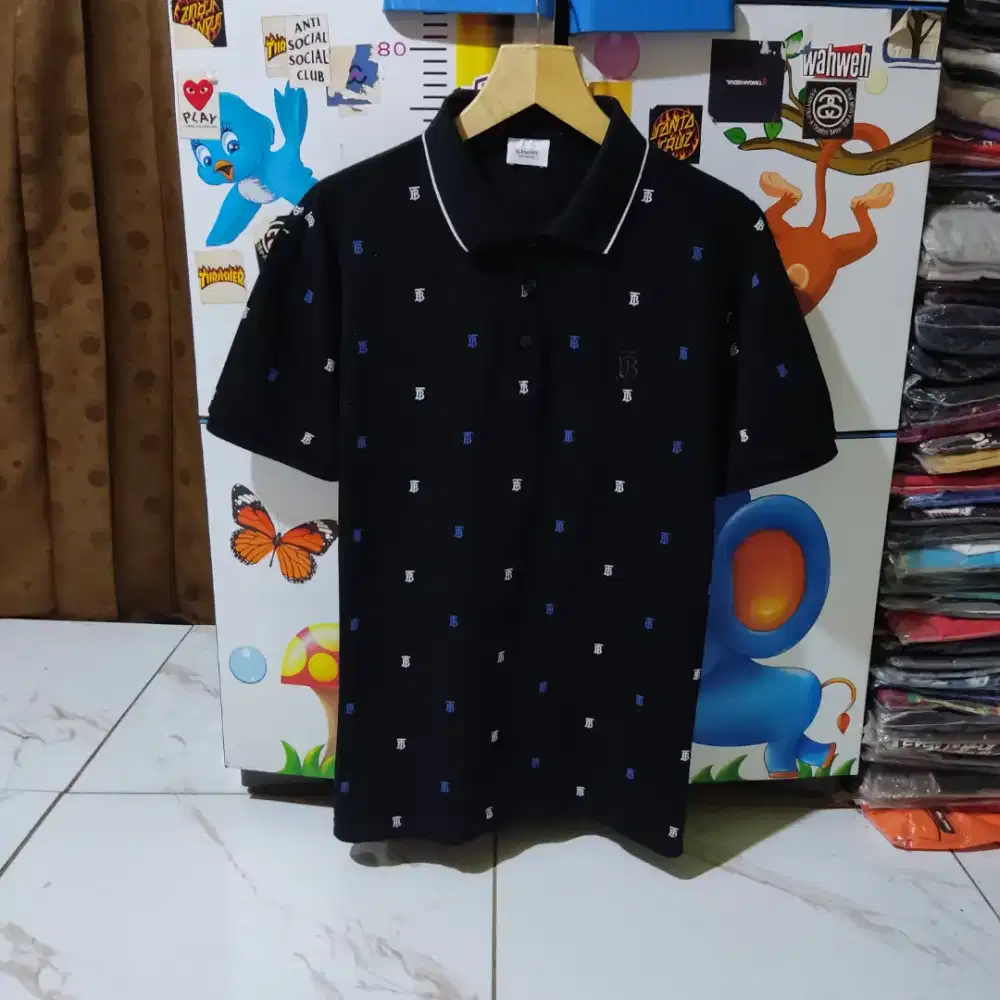 Kaos polo shirt Burberry Monogram AOP colour Black Size L