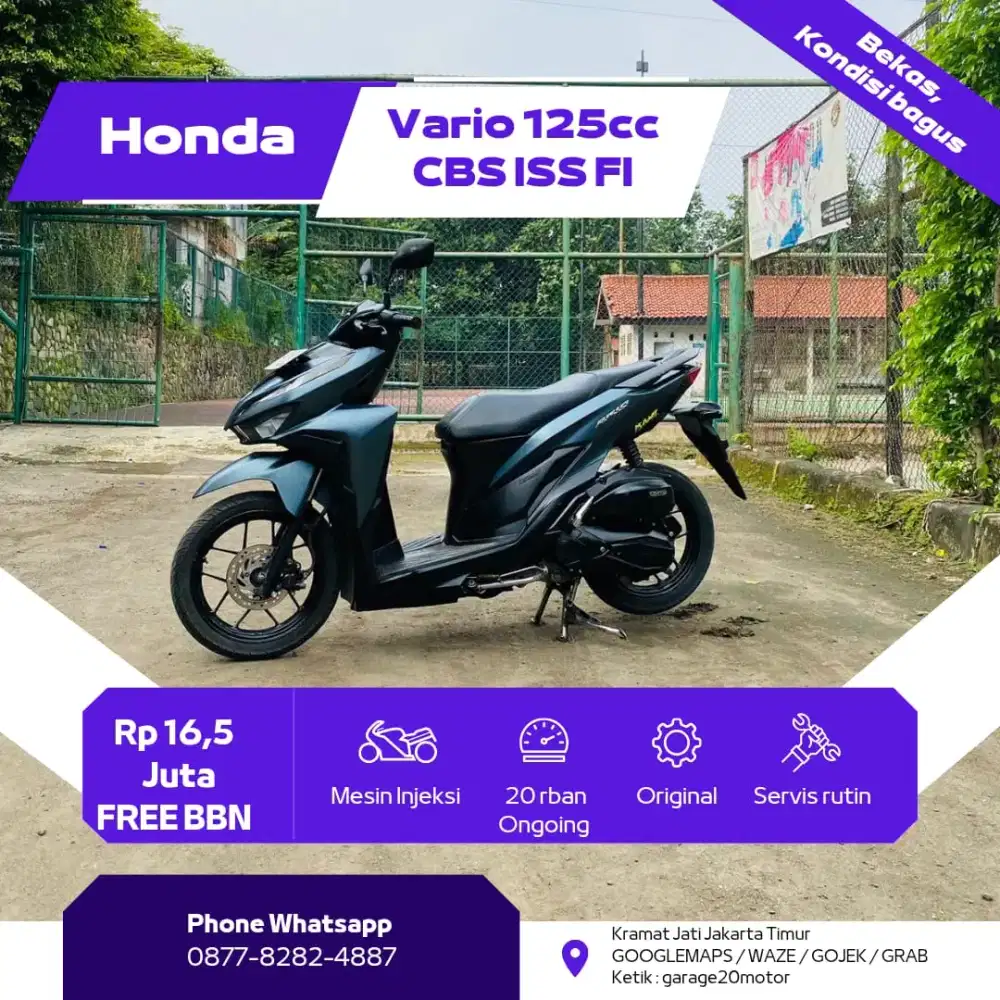 Honda Vario 125cc cbs iss fi Tahun 2019 Free balik nama Jabodetabek