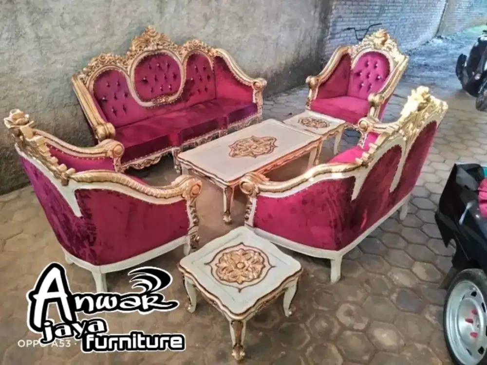 Kursi tamu sofa romawi ganesha ukir full kayu jati