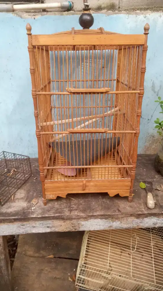Kandang burung jati no 2 kaki ulur