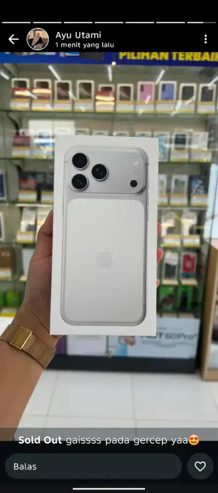 I phone 17 pro max silver 256