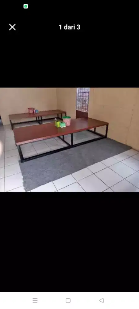 jual meja buat warung makan, free gerobak angkringan
