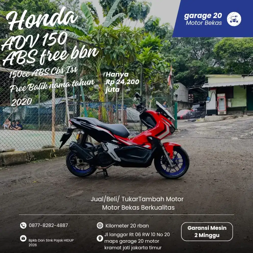 Honda Adv 150cc keylles cbs iss Tahun 2020 Free balik nama jakarta