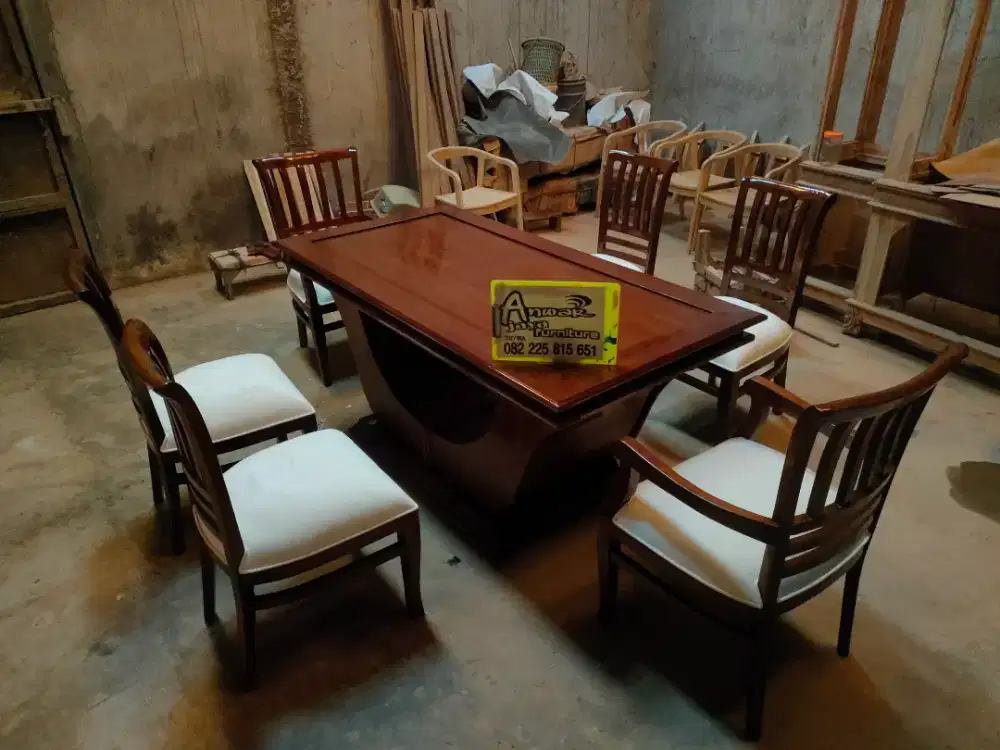Meja makan minimalis klasik new full kayu jati