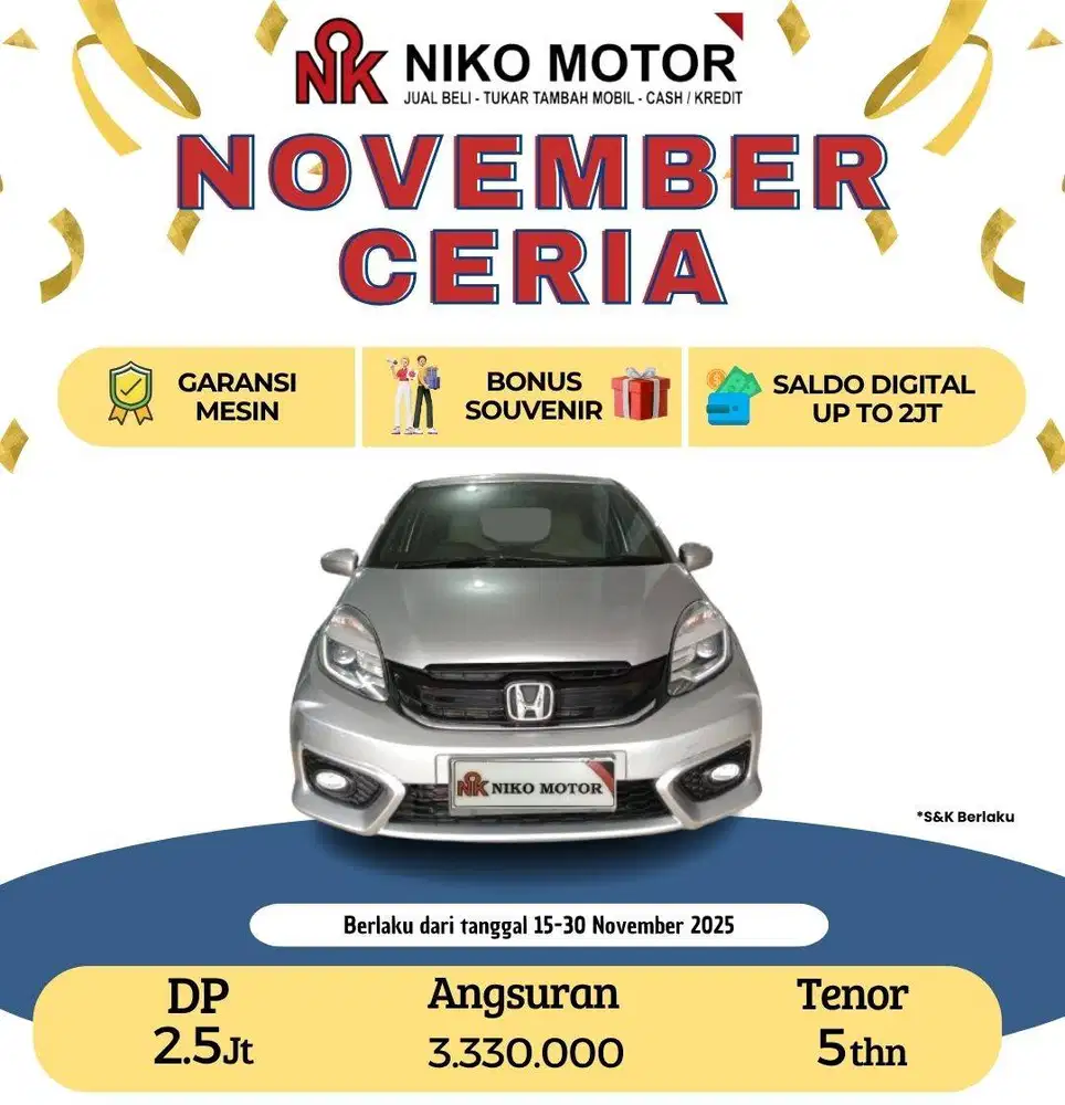 (ANTIK KM70RB) BRIO 1.2 E 2018 MT : 2017|2019