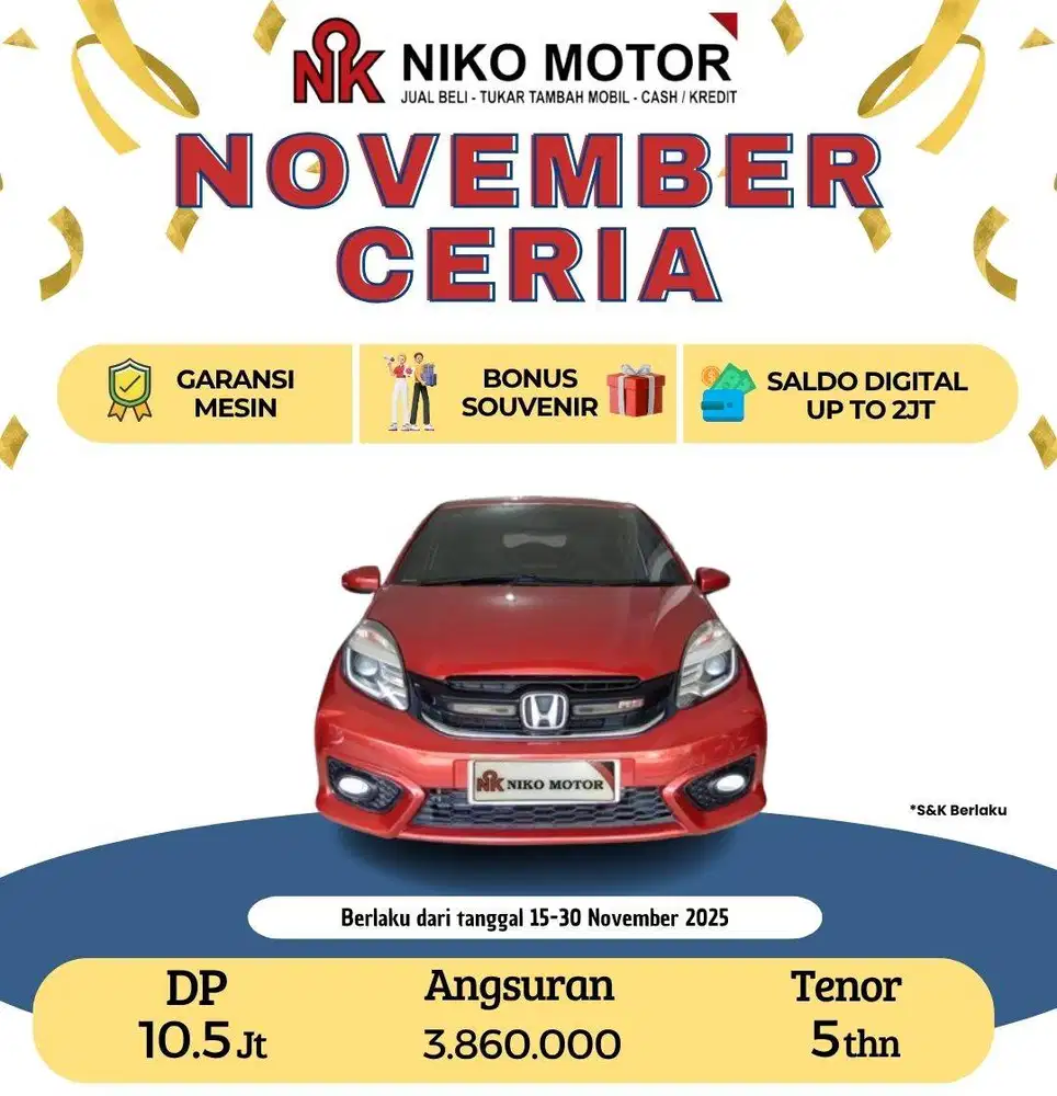 (ANTIK KM63RB) BRIO 1.2 RS 2017 AT : 2016|2018