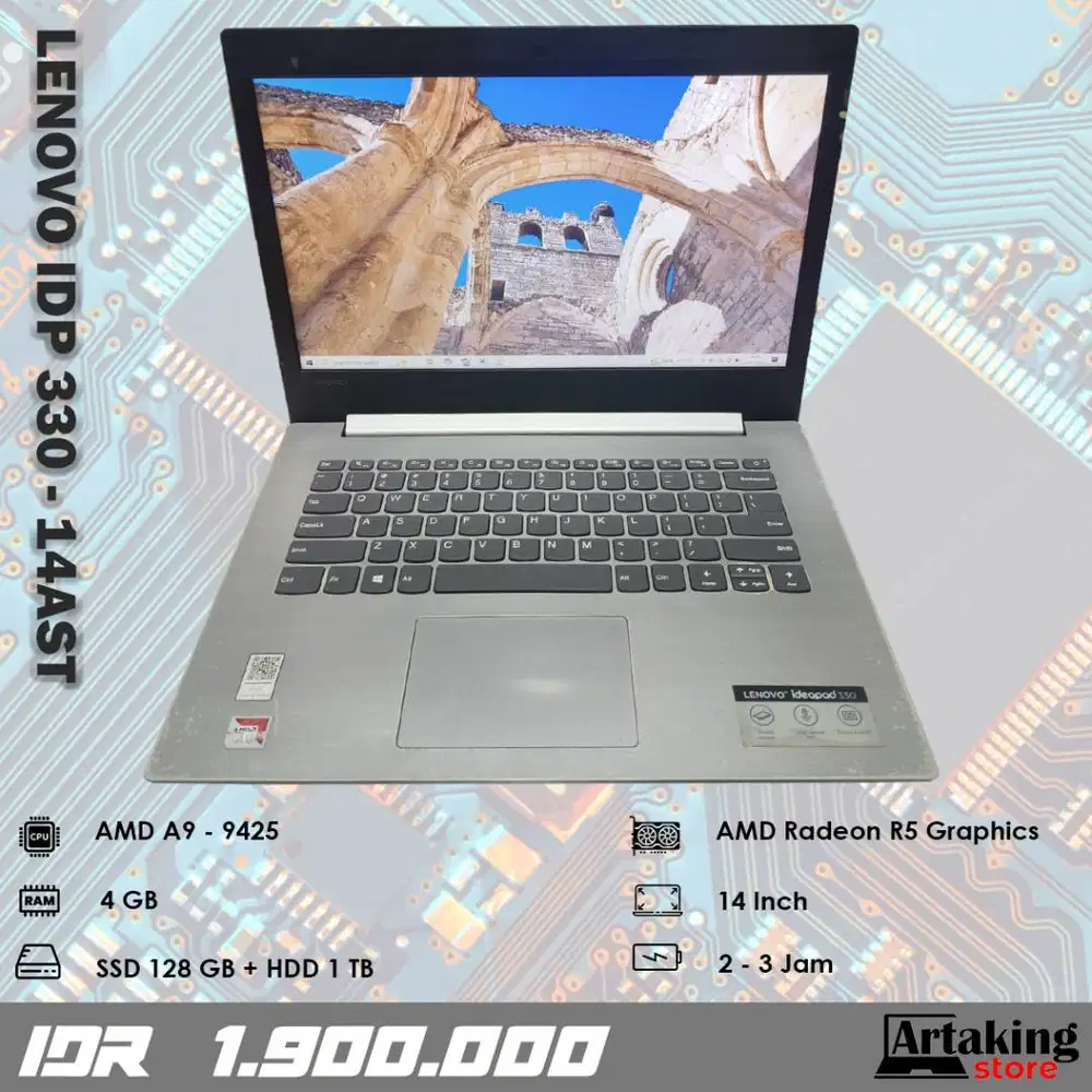 Lenovo Ideapad 330 - 14AST - AMD A9 - Ram 4 GB - Sudah SSD