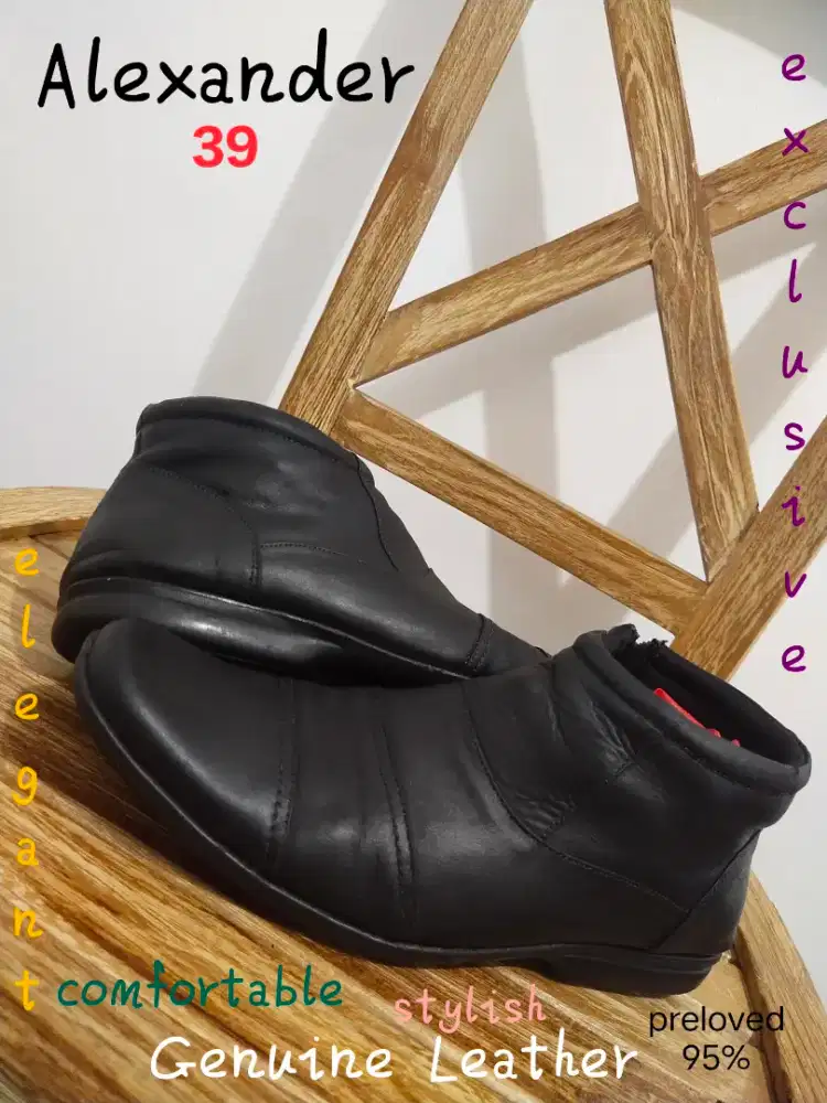 alexander Semi Boots 39, OriginaL, Asli KuliT, Elegan,Eksklusif,Nyaman