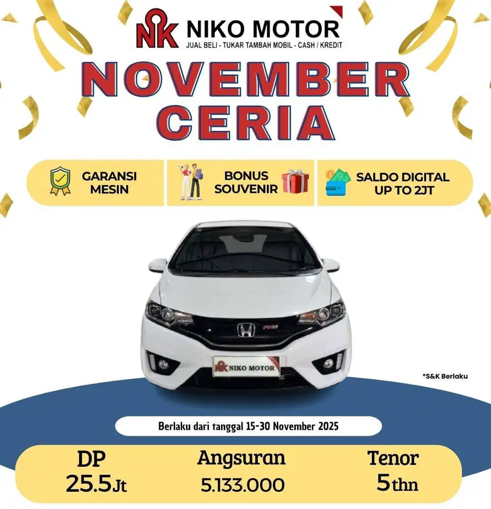 (ANTIK KM60RB) JAZZ 1.5 RS 2017 AT