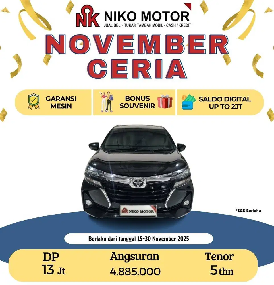 (ANTIK KM25RB) AVANZA 1.3 G 2021 MT :2020|2022