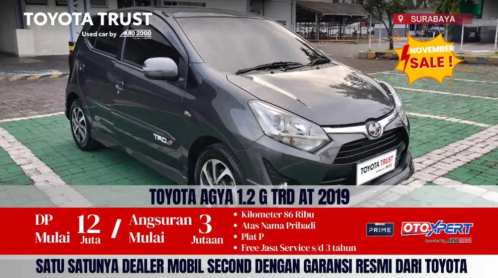 TOYOTA AGYA 1.2 G TRD AT 2019