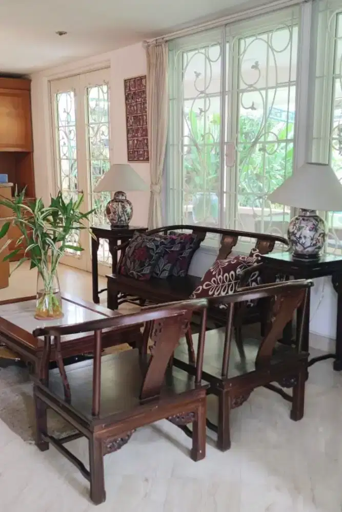 Set Ruang Tamu Jati Tua Eksklusif – 40 Tahun, Lengkap 6 Item