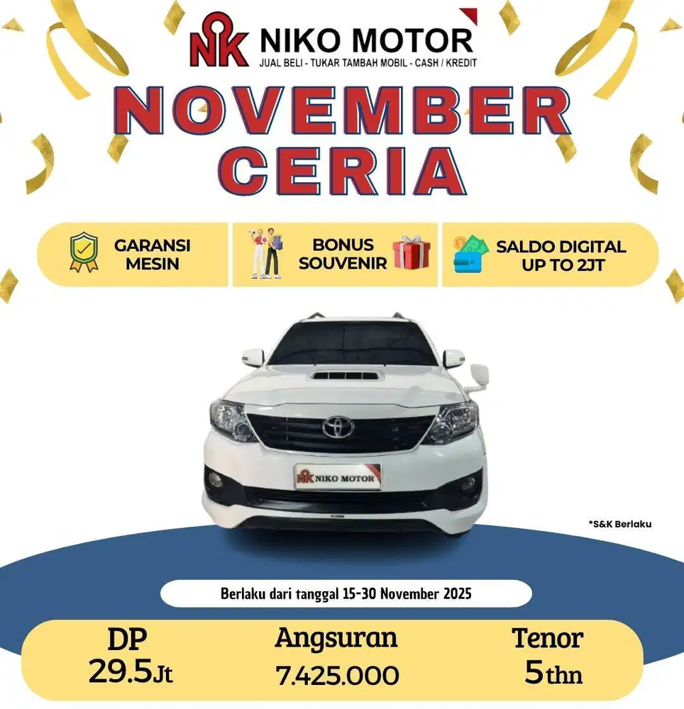 (MULUS) FORTUNER 2.5 G VNT TRD SOLAR 2015 AT