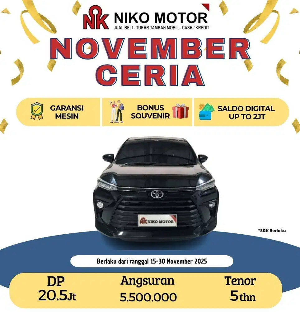 (SPT BARU KM17RB) AVANZA 1.5 G 2023 AT