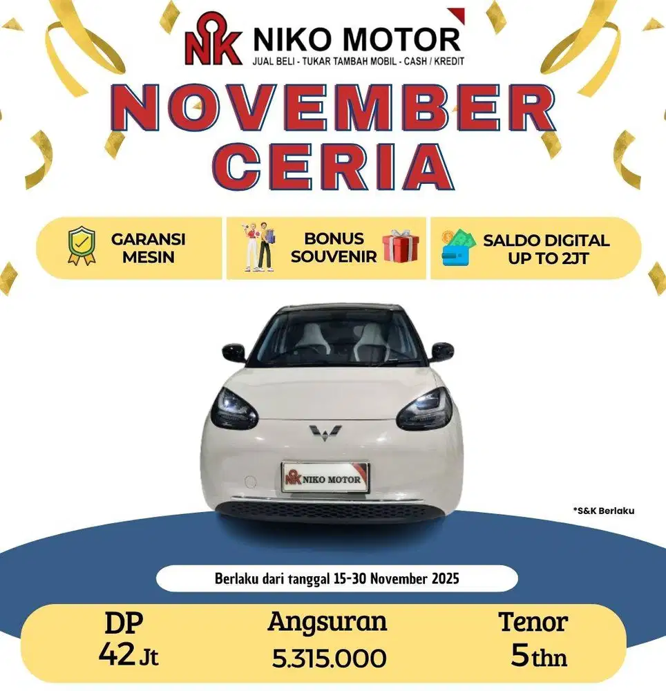 (SPT BARU KM2RB)BINGUO EV 410 PREMIUM RANGE 2024/2025 AT