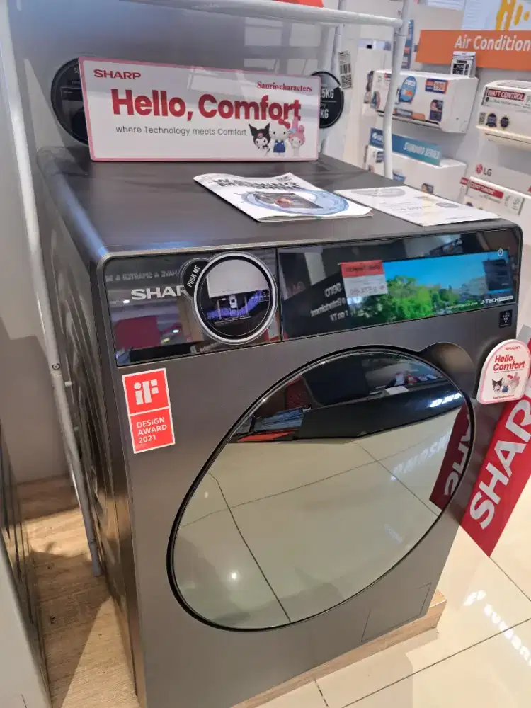 SHARP WASH MACH FRONT LOAD ES-FL1410DPX 10.5KG