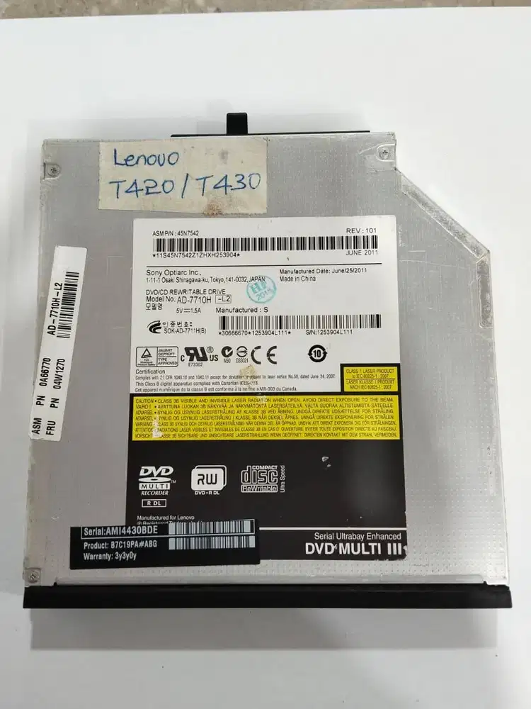 DVD RW LENOVO THINKPAD T420 T430 MODEL AD-7710H