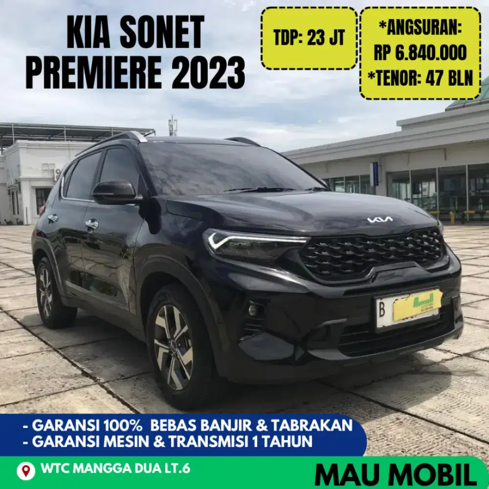 TDP 23JT, KIA Sonet Premiere 2022/2023/2024 Hitam, KM 20rb