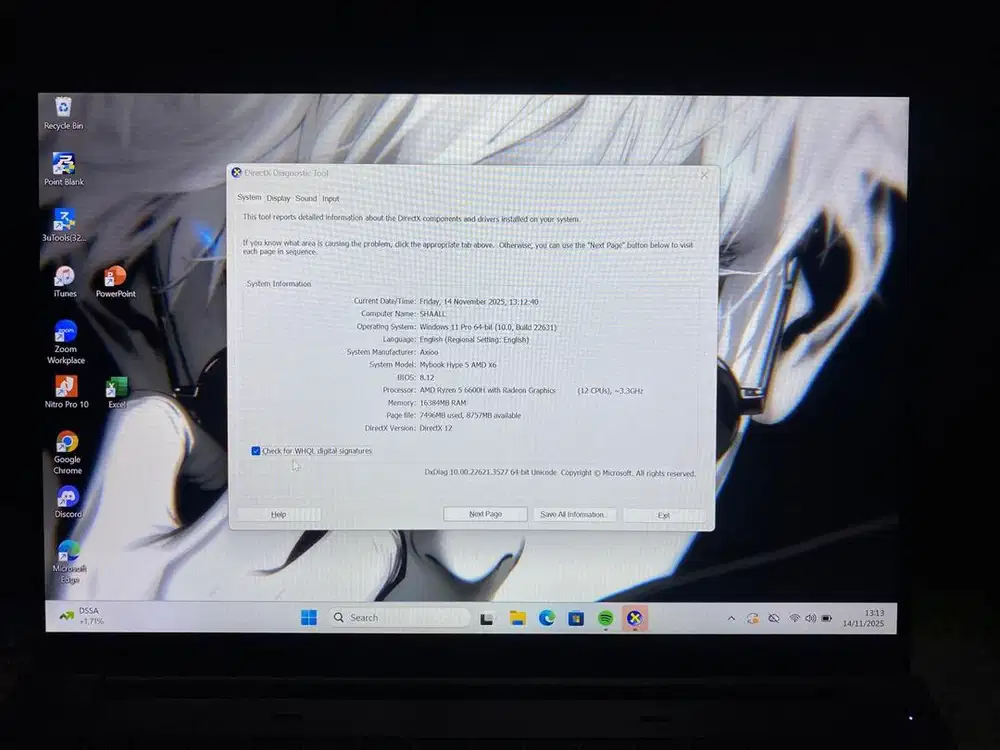 Di jual butuh leptop Axioo Hype 5 AMD x6 X JKT48