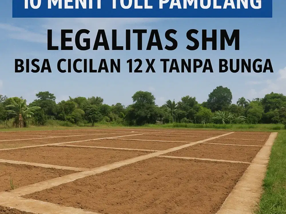 Dijual Murah Tanah Kavling 10 Menit Toll Pamulang Siap Balik Nama