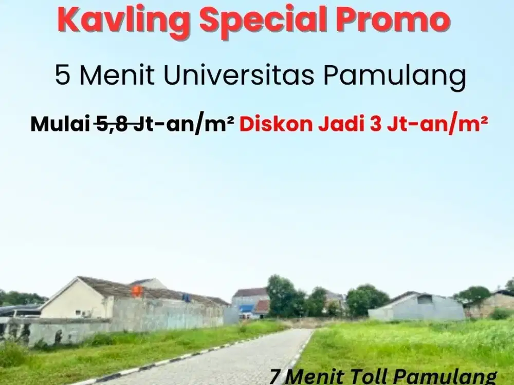 Tanah Kavling Murah 5 Menit Kampus Unpam Cicilan12x