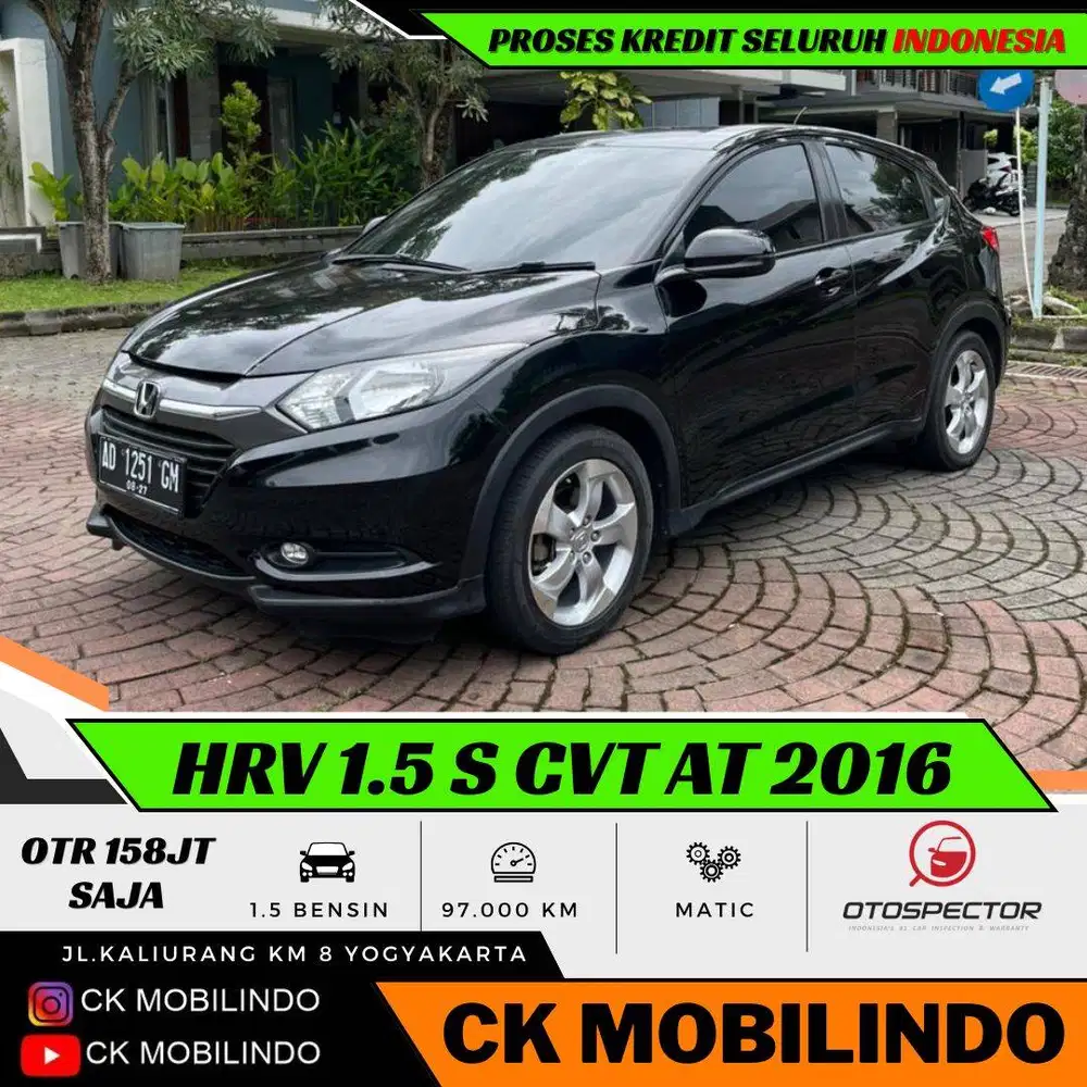 (Dp20jt) Honda HRV S CVT Matic 2016 Plat AD ORISINIL Kredit Murah