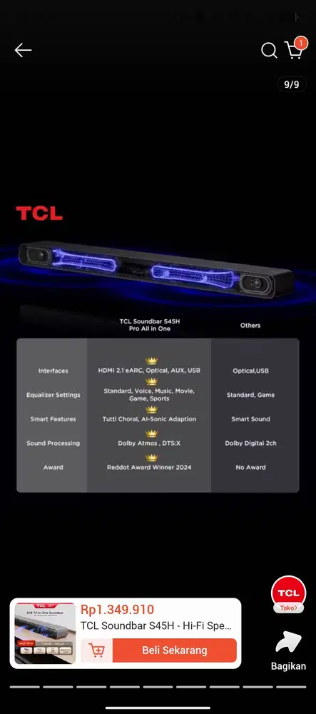 Soundbar TCL S45H