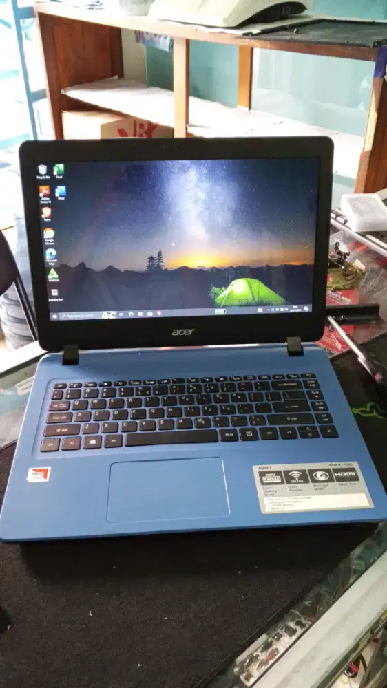 Laptop Acer a314 amd A4 HDD 500gb bagus siap kerja nugas
