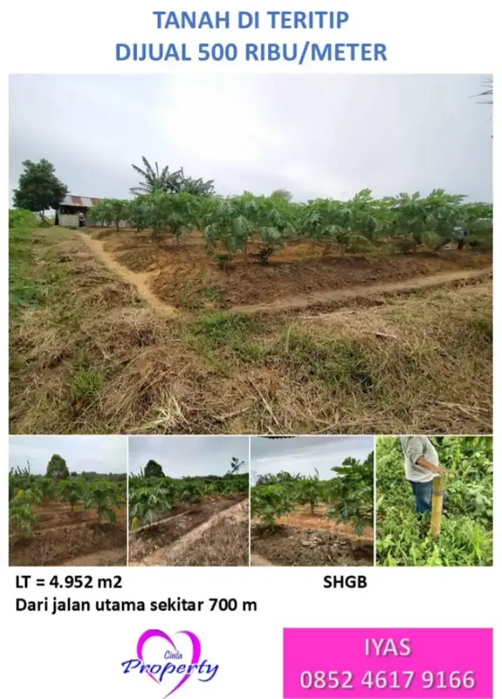 DIJUAL TANAH DI TERITIP