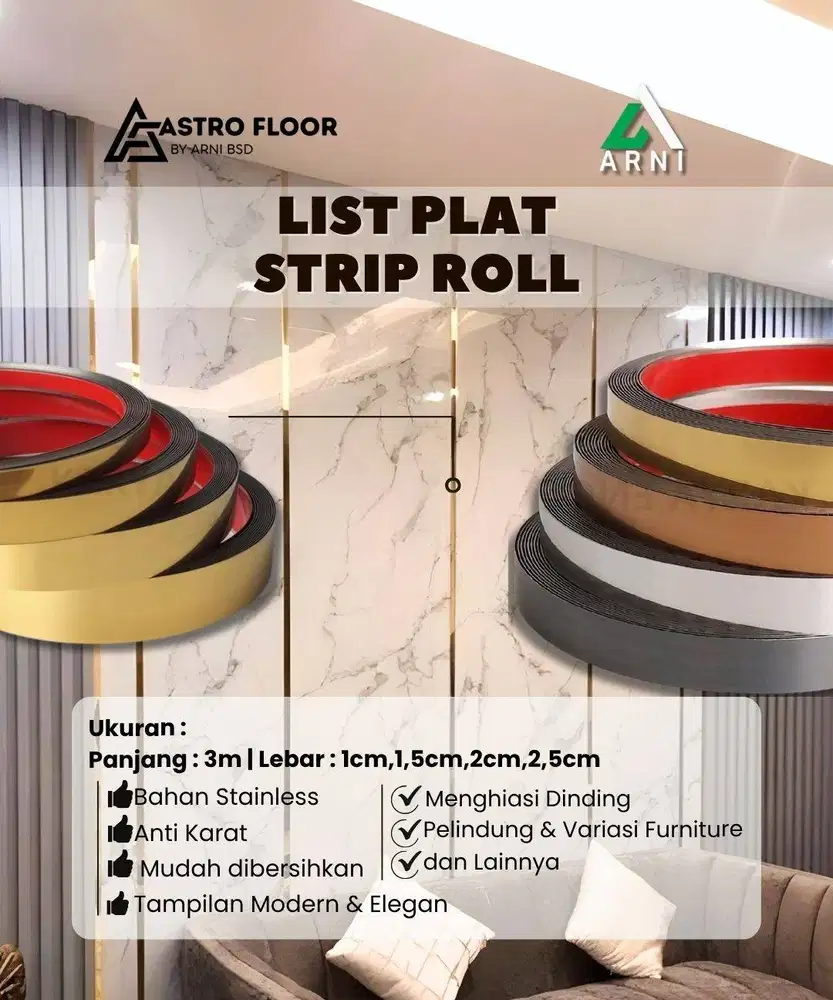 3meter List Plat Strip Roll Stainless Steel Anti Karat