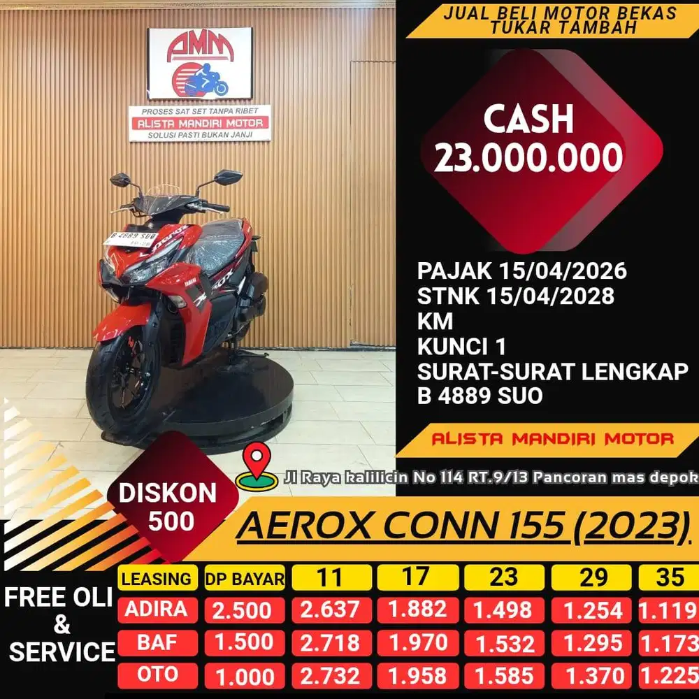 AEROX CONN 155 2023 DP 1 JT CC 0% KREDIVO TOKPED SPAYLETTER INDODANA