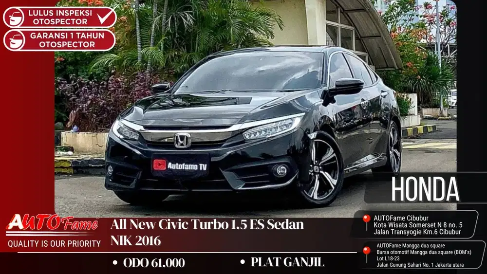 Honda All New Civic Turbo 1.5 ES Sedan NIK 2016